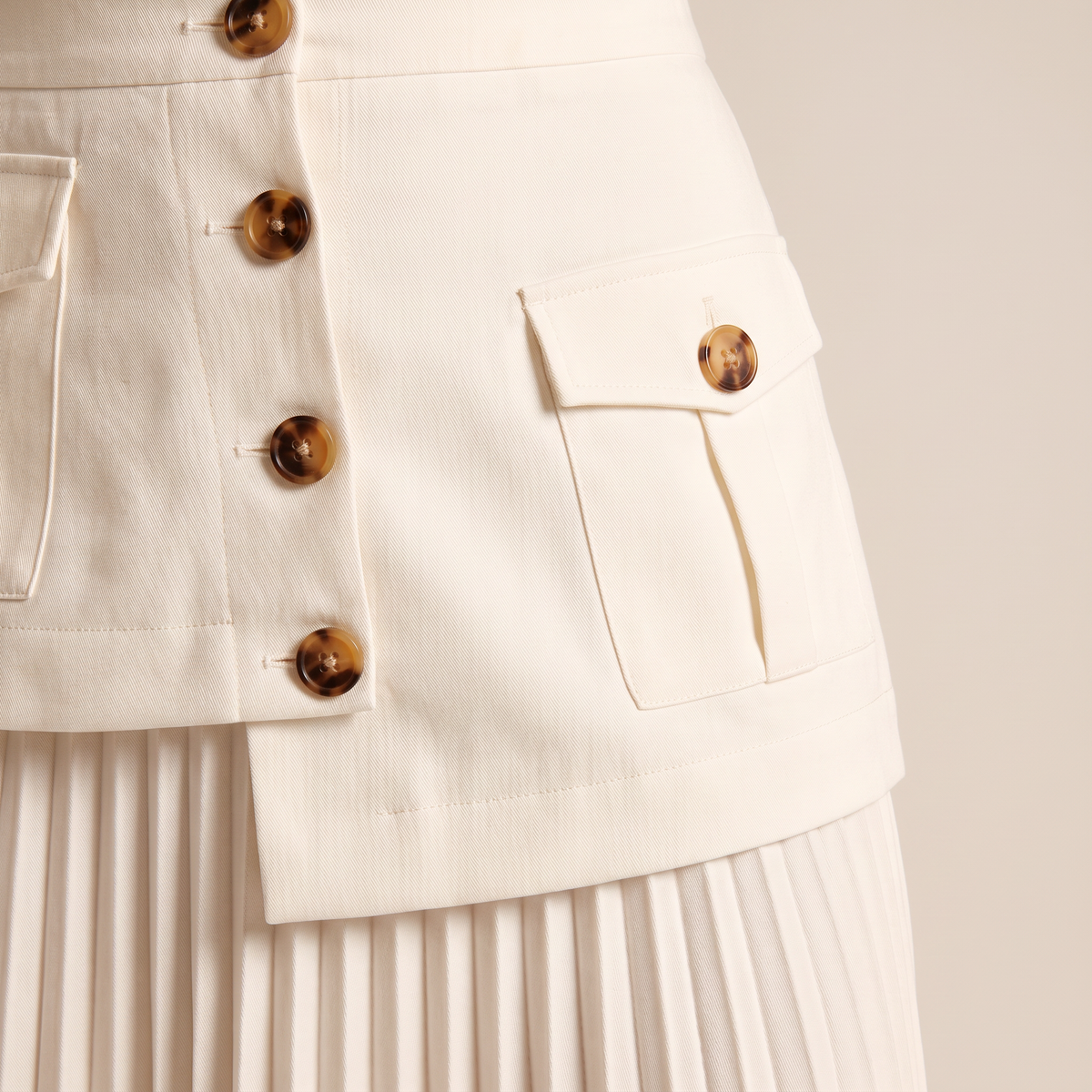 Lunessa geplooide asymmetrische maxi-rok