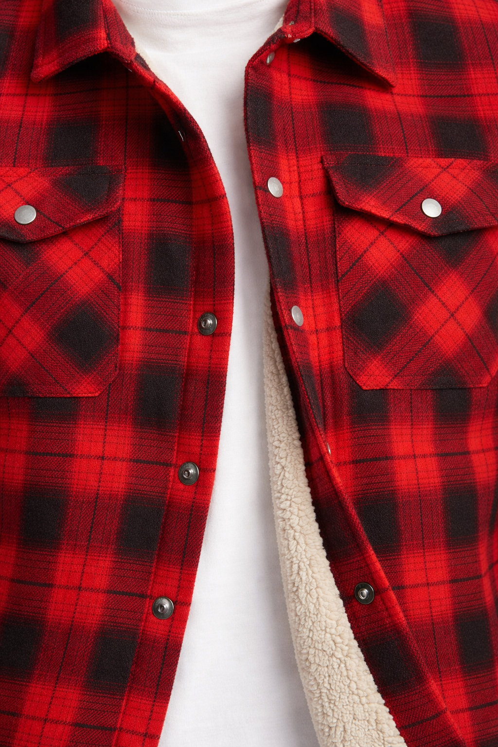 Plaid Lined Button Shirt Jacket