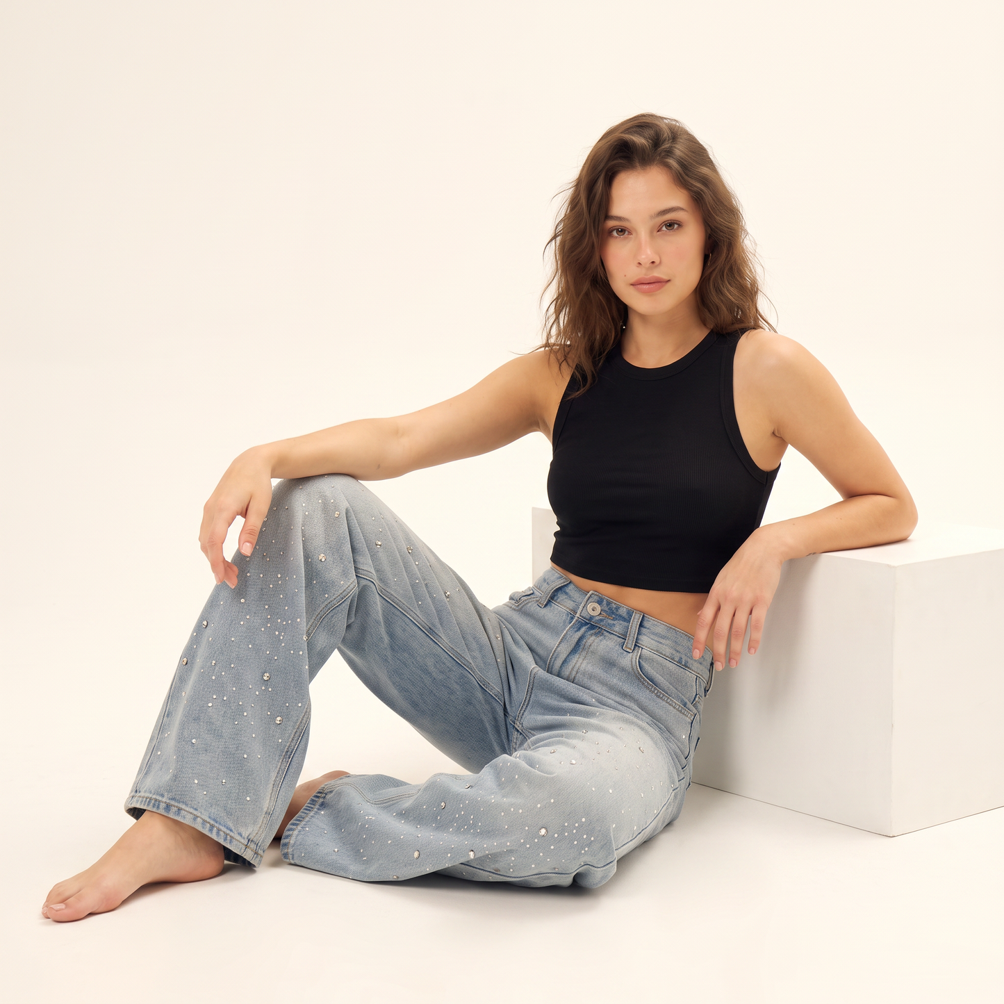 Jett Jeans met Wijde Pijpen en Strassdetails