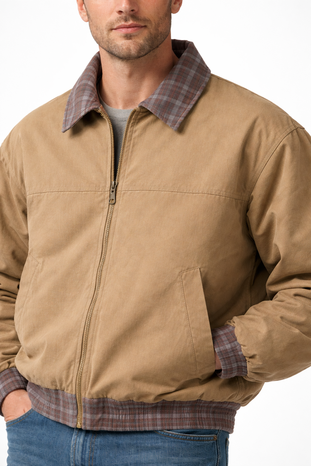 Tan Reversible Utility Jacket