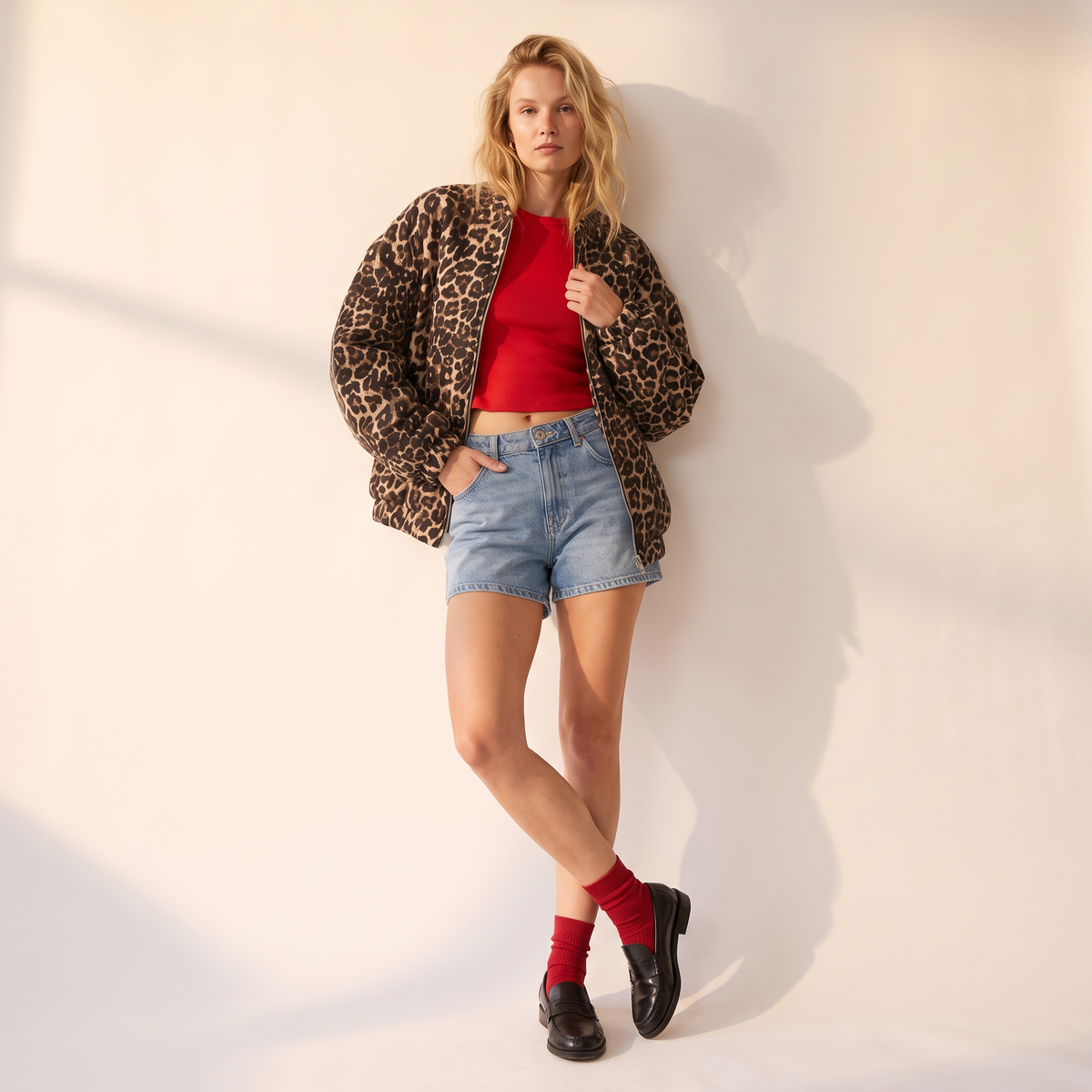 Marzena bomberjack met luipaardprint