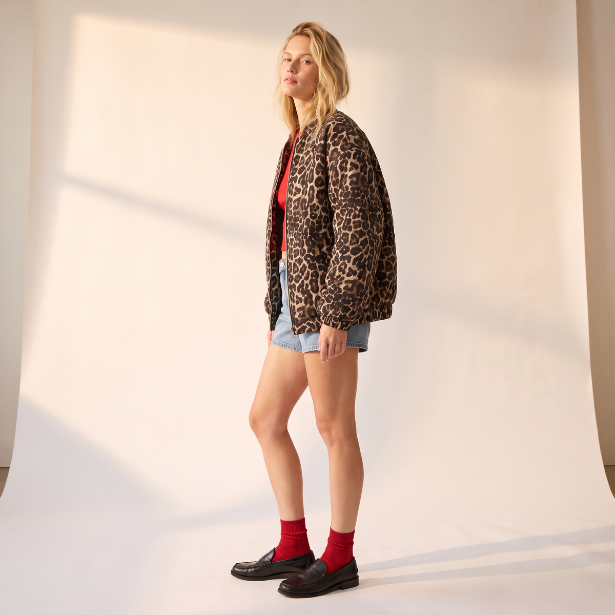 Marzena bomberjack met luipaardprint