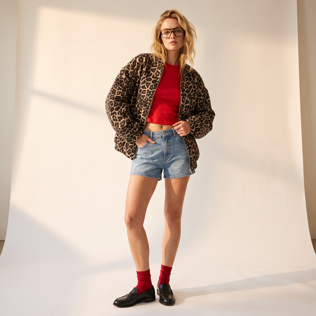 Marzena bomberjack met luipaardprint