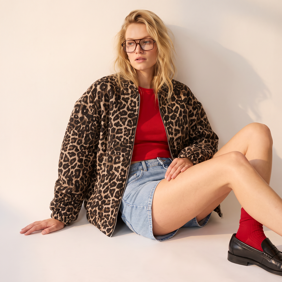 Marzena bomberjack met luipaardprint