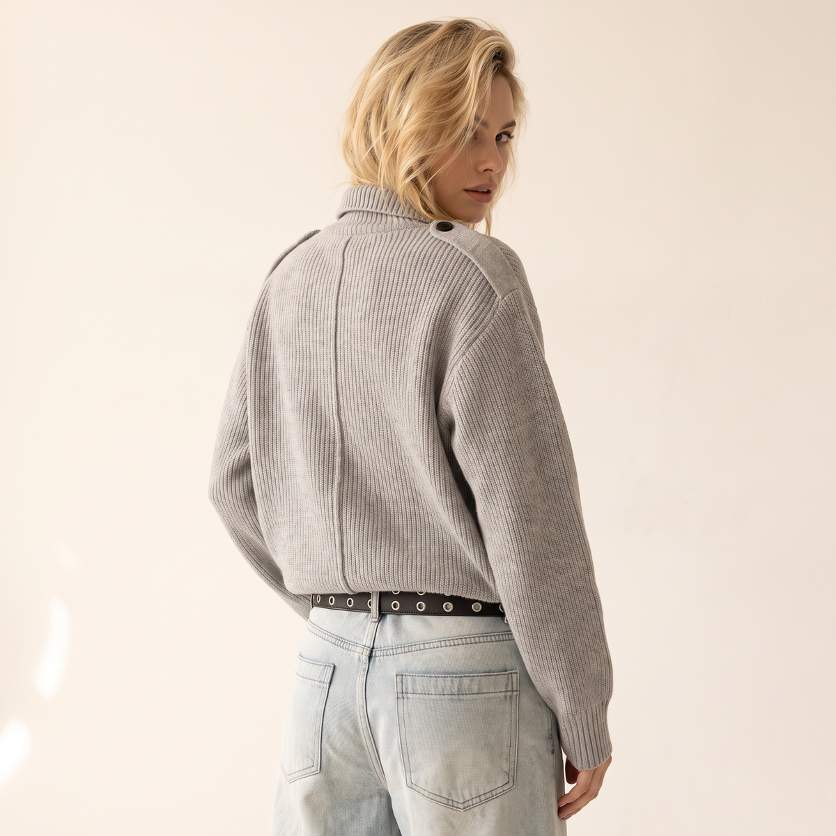 Miresta geribd vest met hoge kraag