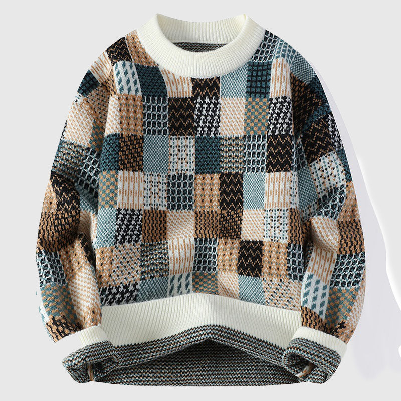 Mosaic Knit Crew Sweater
