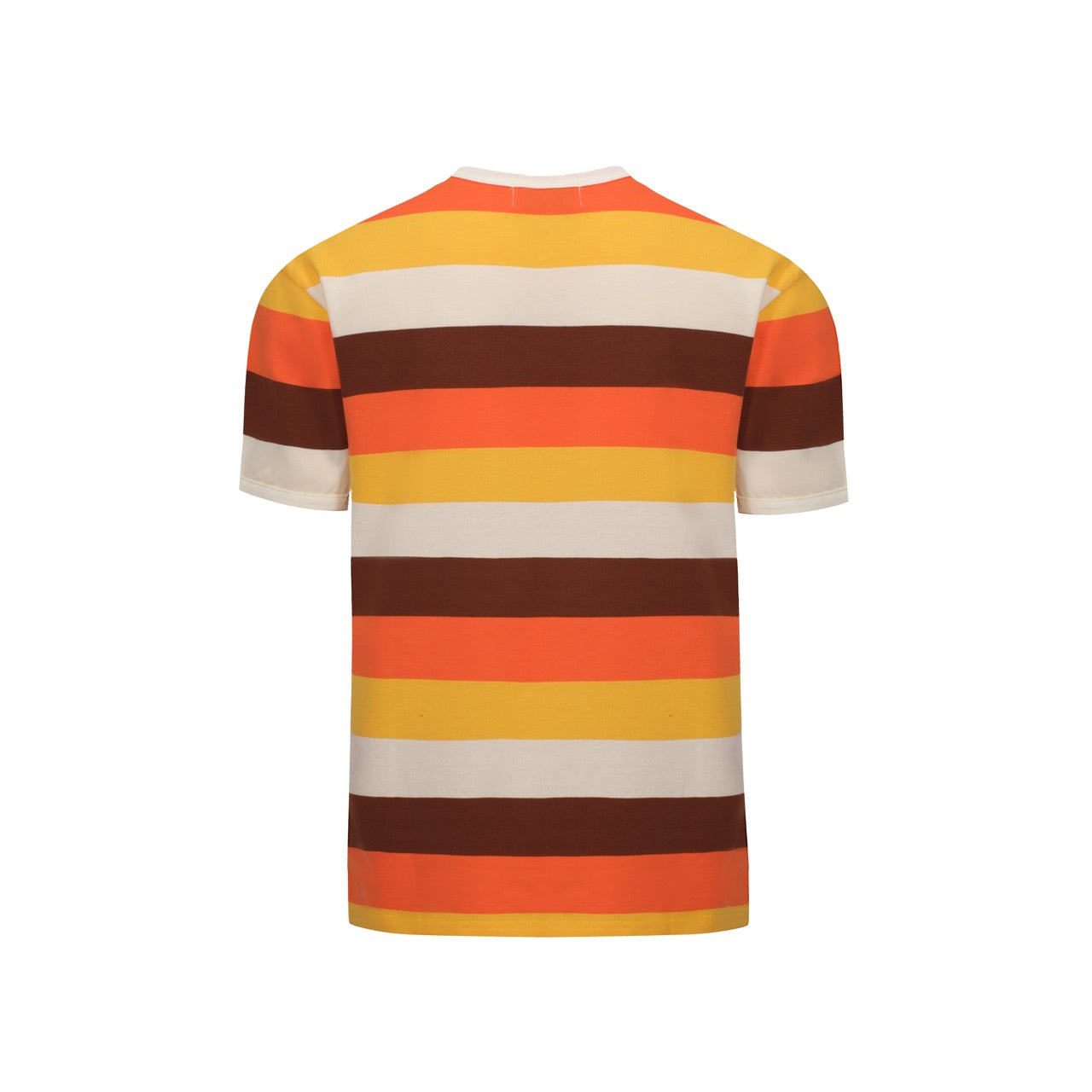 Men’s Retro Knit Short Sleeve T-Shirt With Horizontal Stripe Pattern