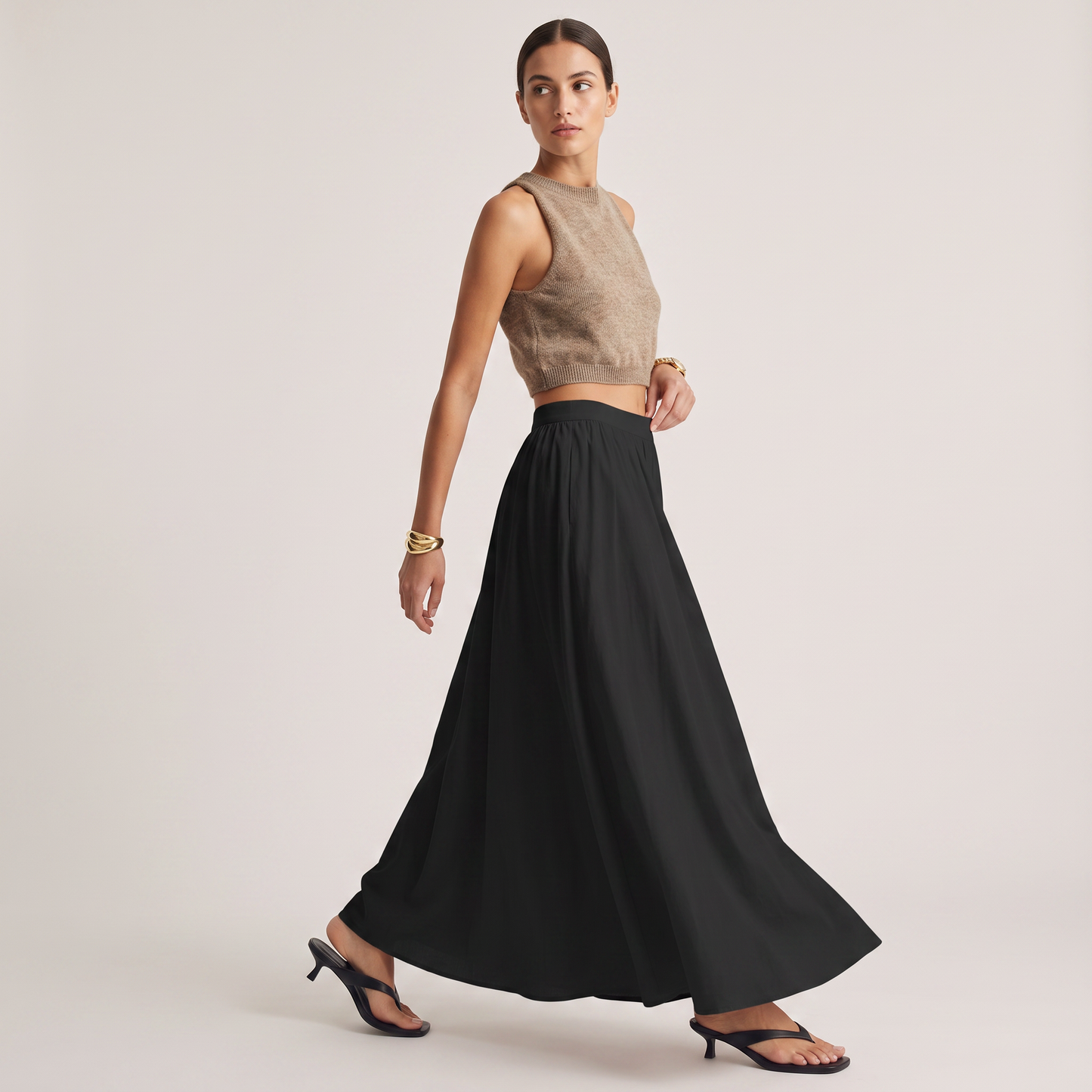 Aveline maxi-rok met plooien