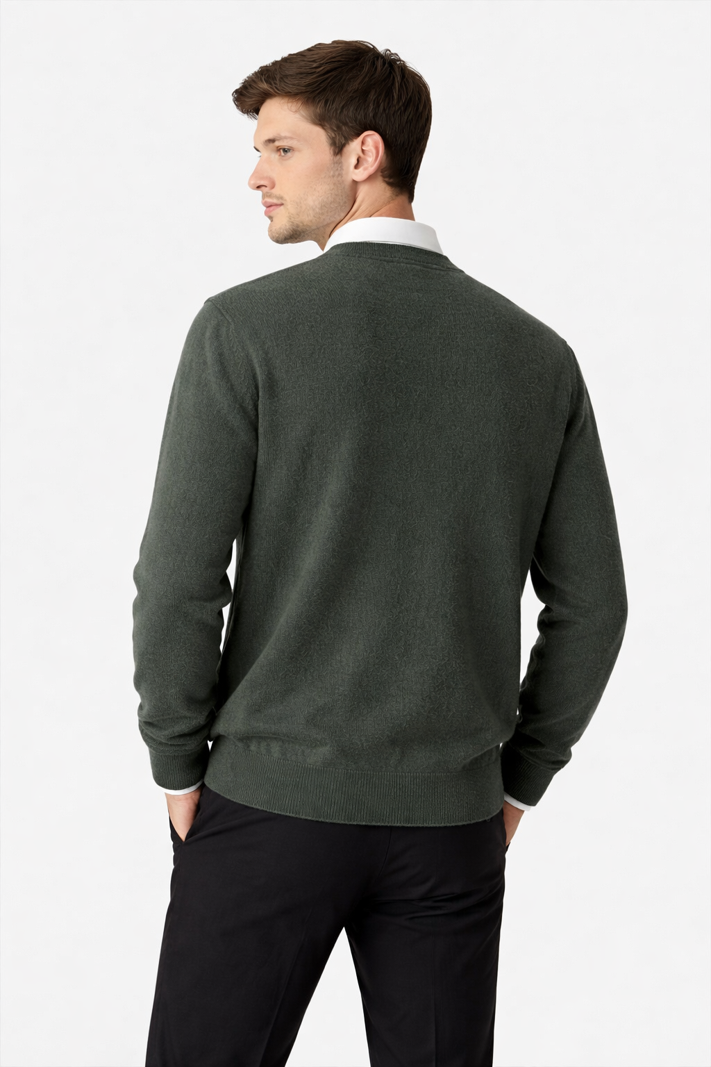 Men’s V Neck Knit Cardigan Sweater Button Front