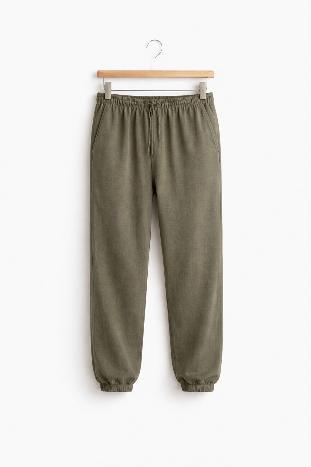 Men’s Home Lounge Pants with Drawstring Waist and Cuffed Leg
