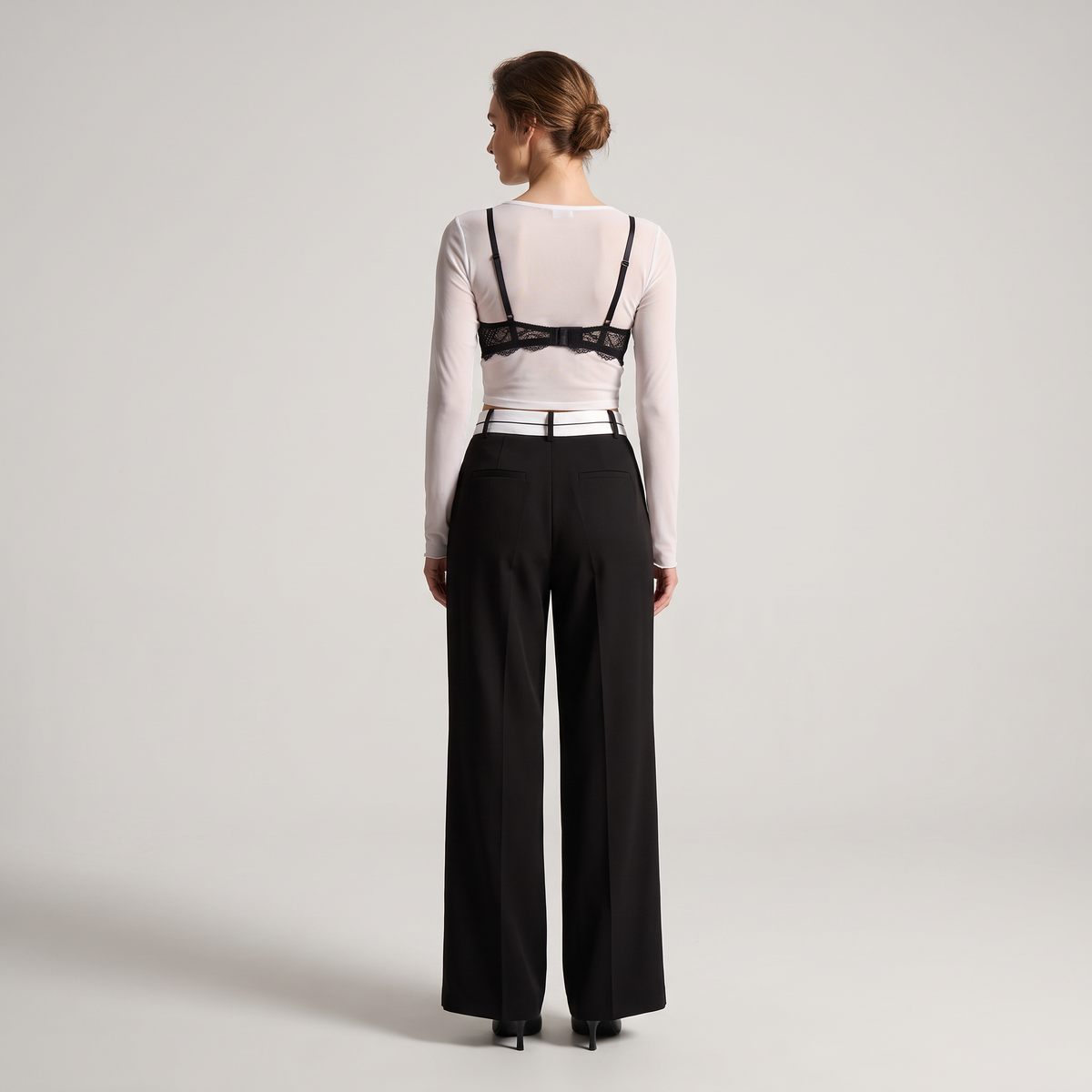 Nerelle wijde broek met contrasterende tailleband
