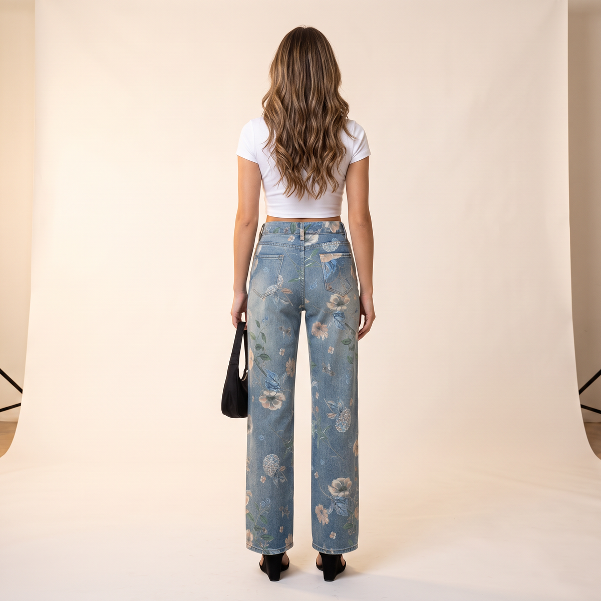 Nimara Jeans met Bloemenprint en Wijde Pijpen