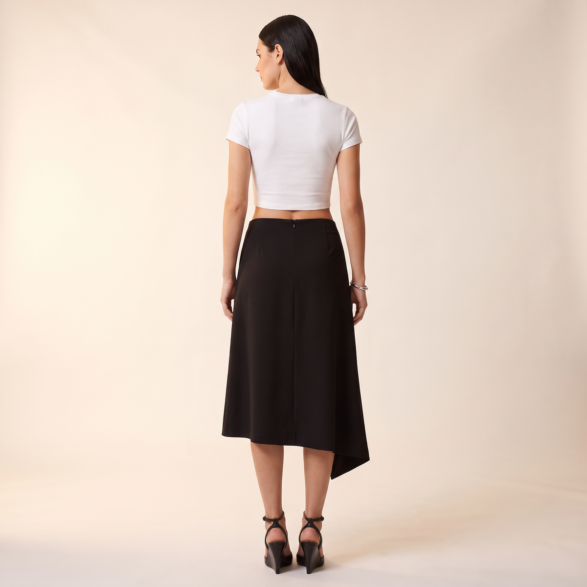 Nivelle asymmetrische midi-rok