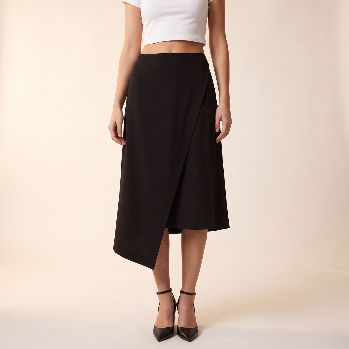 Nivelle asymmetrische midi-rok