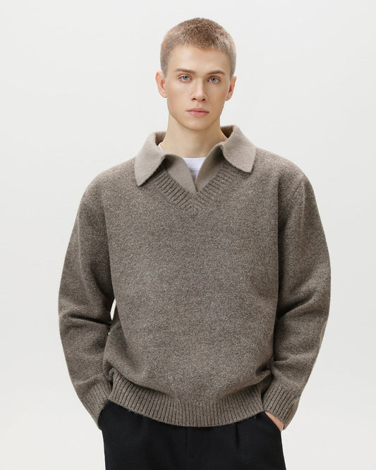 Collared V Knit