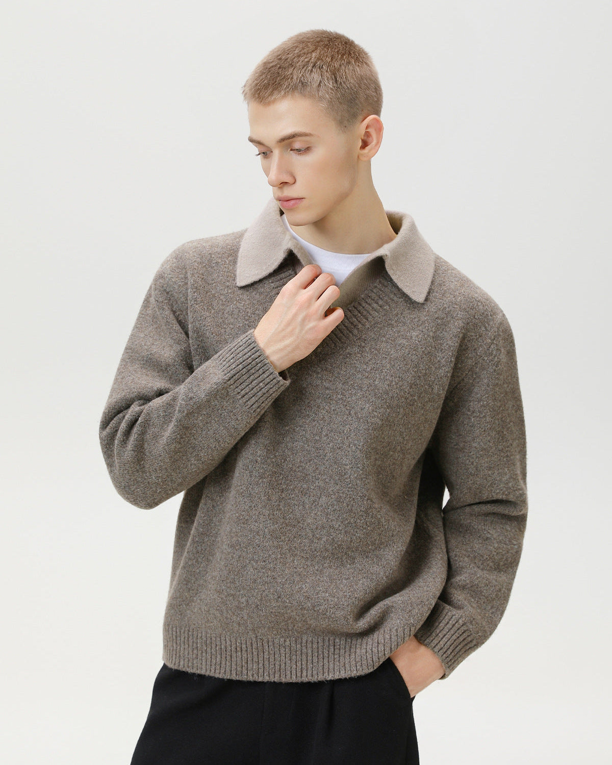 Collared V Knit