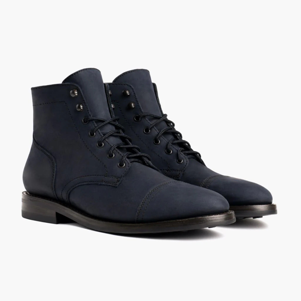 Riveted Edge Cap-Toe Ankle Boots