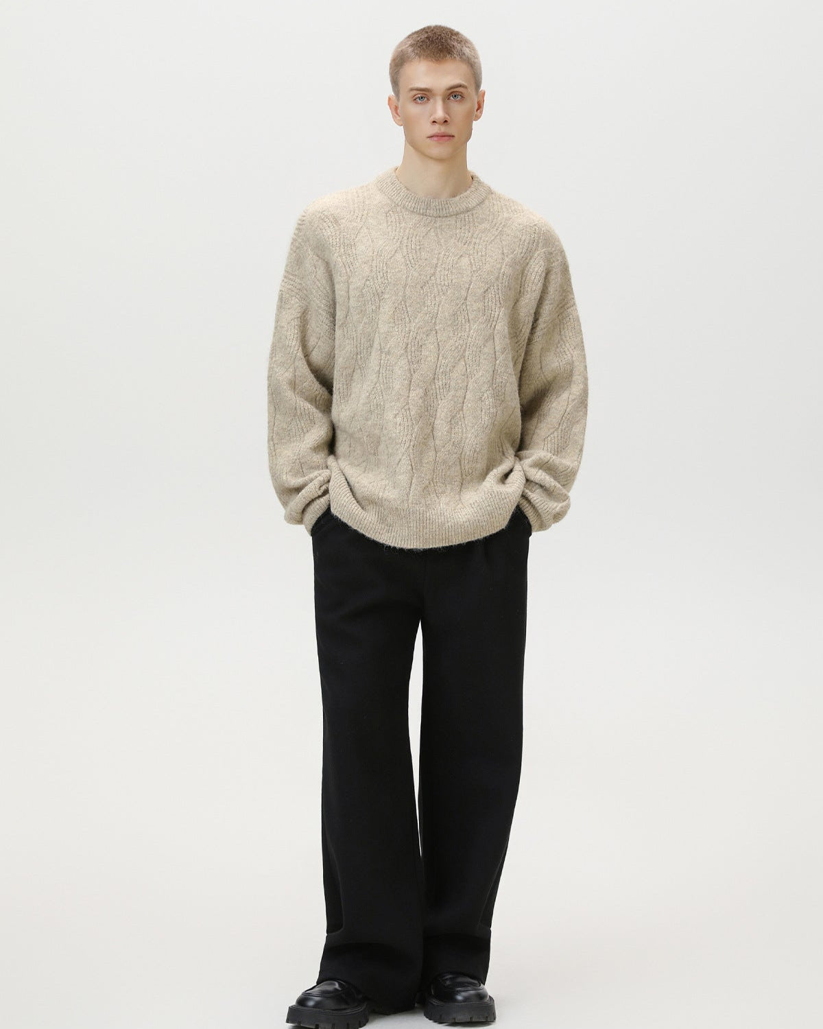 Textured Knit Crew