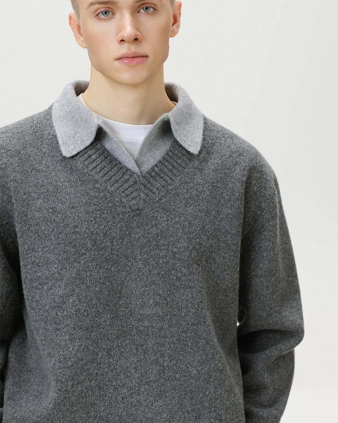 Collared V Knit