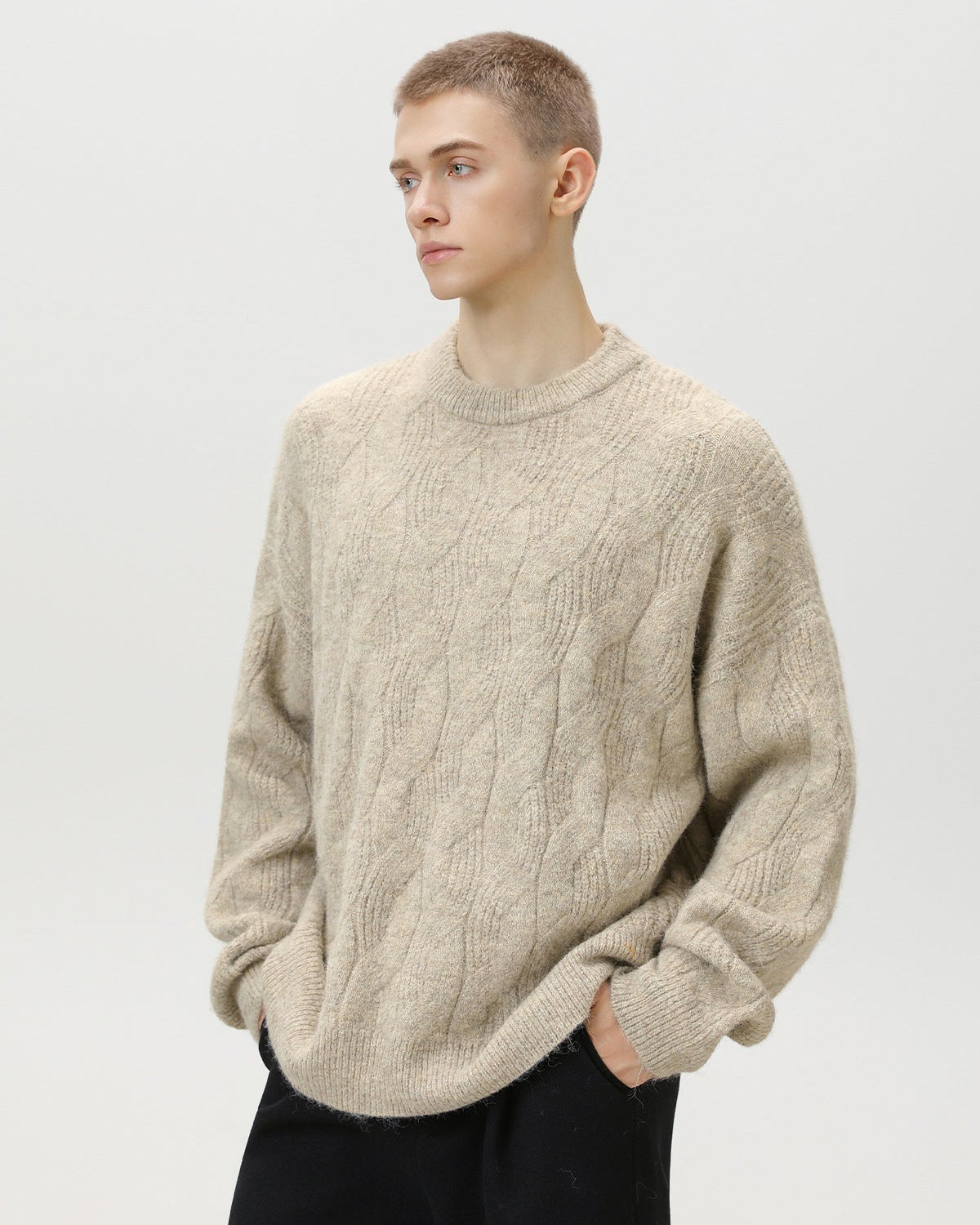 Textured Knit Crew