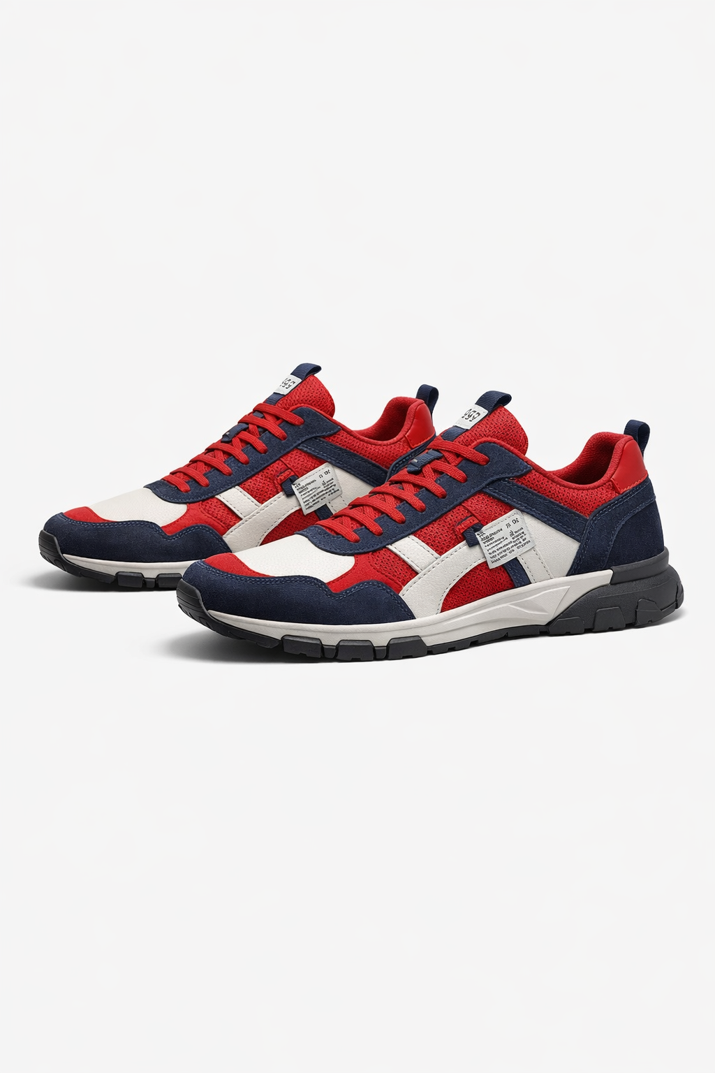 Multi-Panel Trail Style Lace-Up Trainers