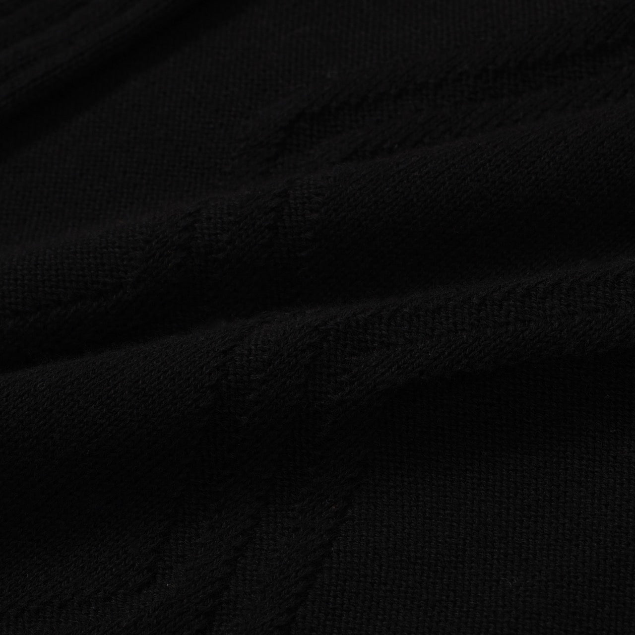 Men’s Black Knit Short Sleeve Polo Shirt With Textured Pattern