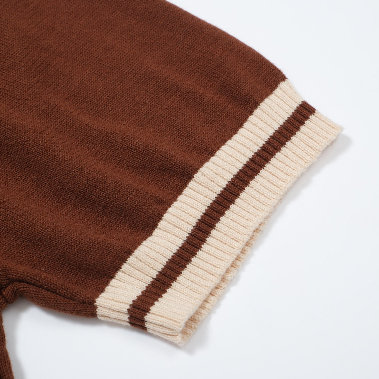 Retro Knit Vertical Stripe Tee – Short Sleeve Crew Neck