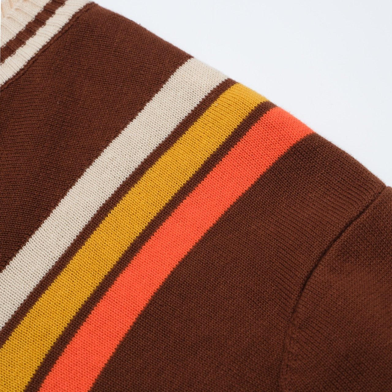 Retro Knit Vertical Stripe Tee – Short Sleeve Crew Neck