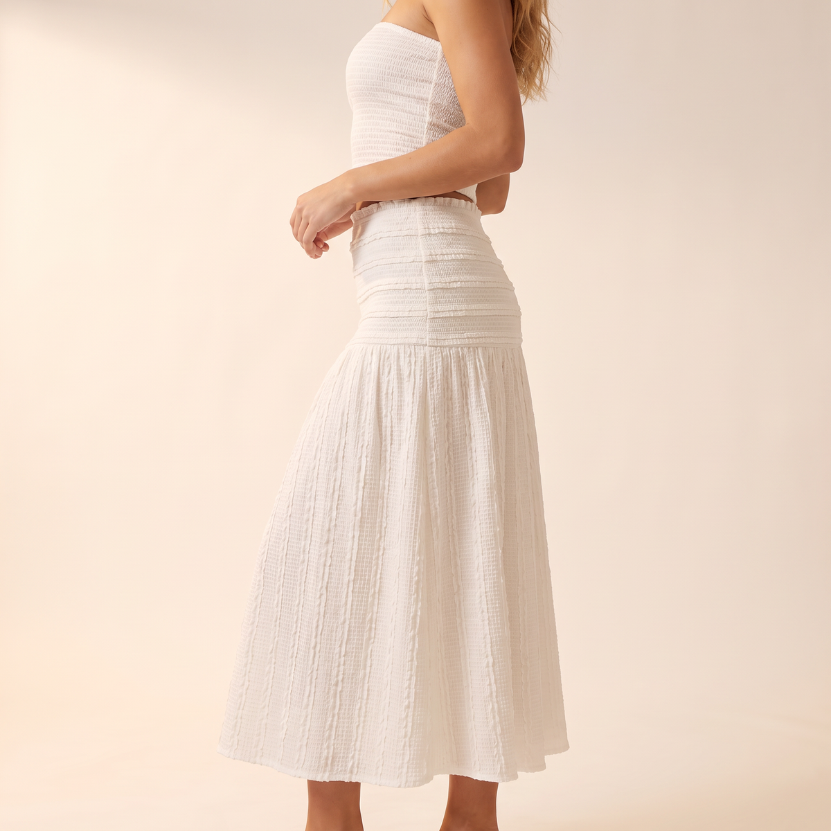 Odelia maxi-rok met structuur