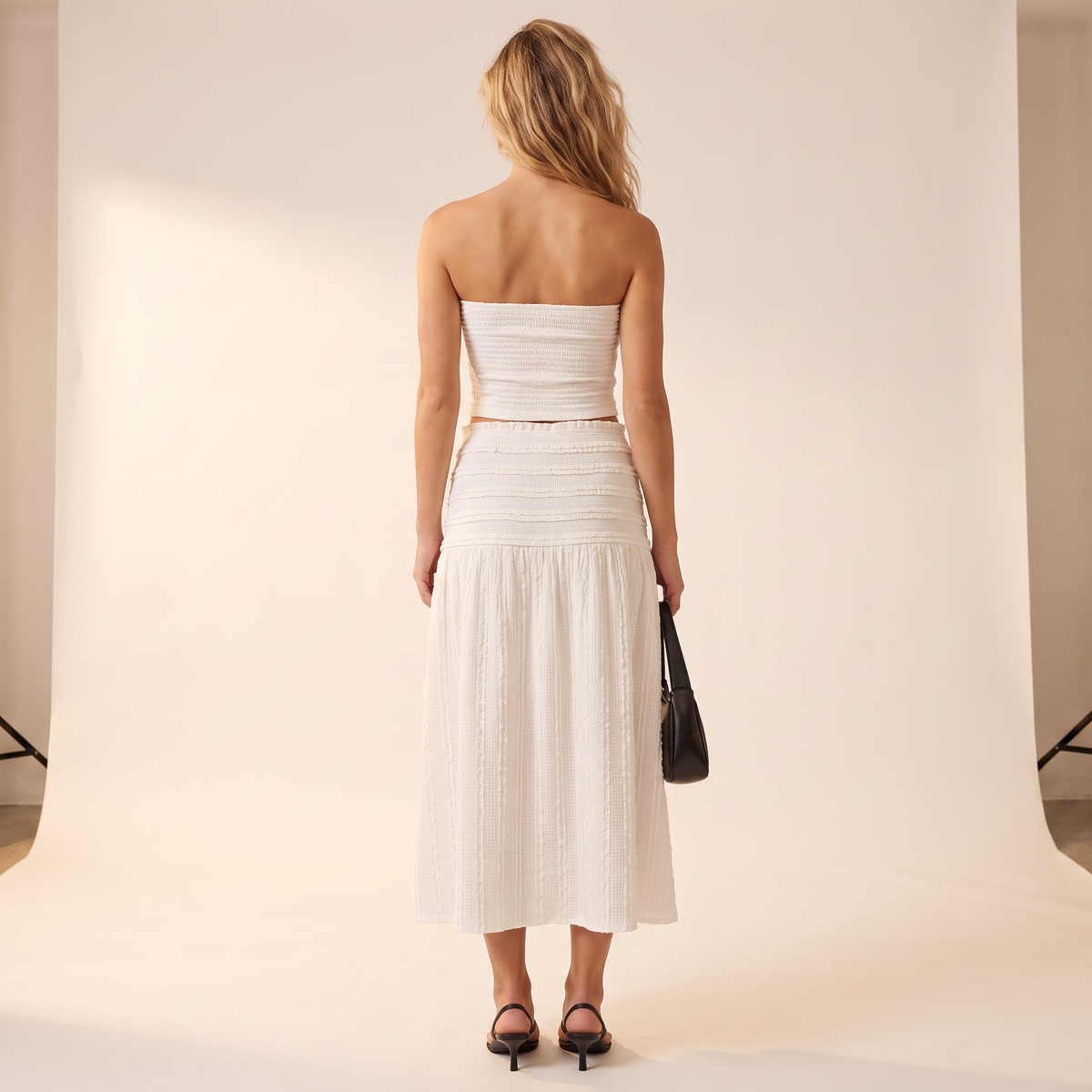 Odelia maxi-rok met structuur