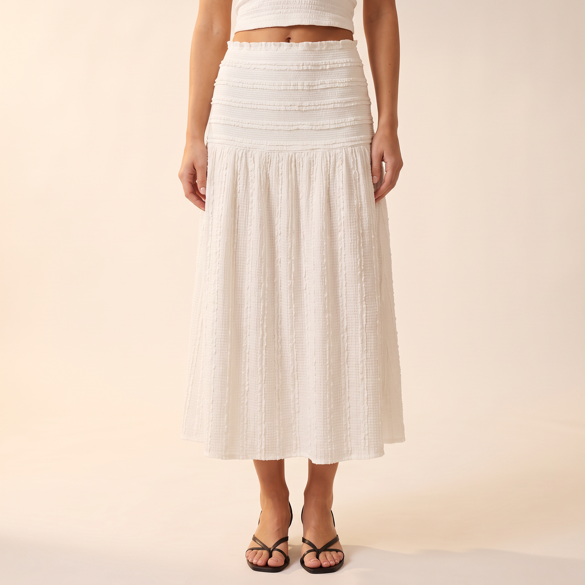 Odelia maxi-rok met structuur