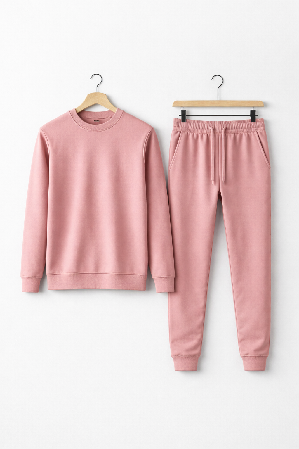 Structured Knit Crewneck and Jogger Trousers Set