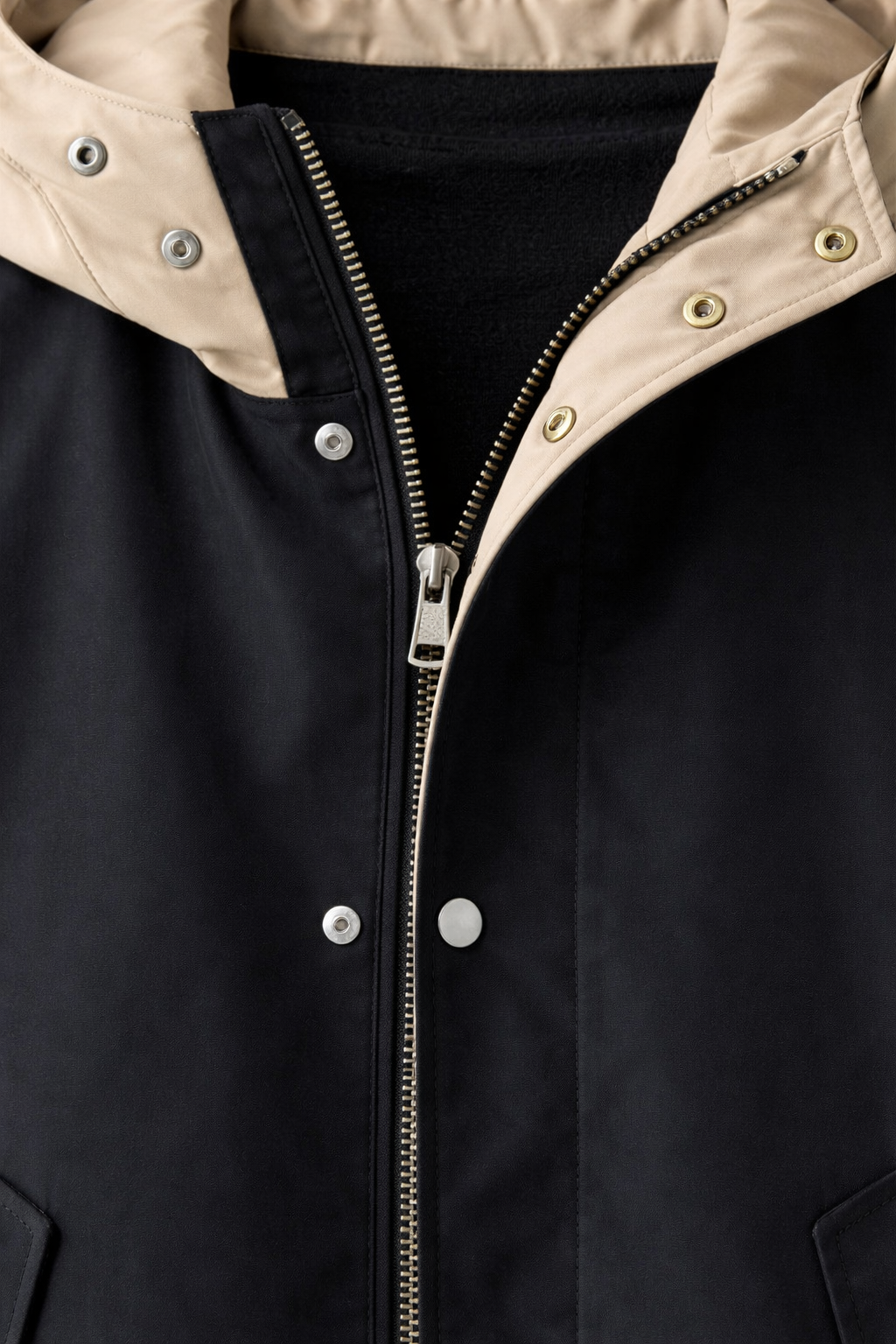 Men’s Long Hooded Coat with Button Front Clean Panel Design