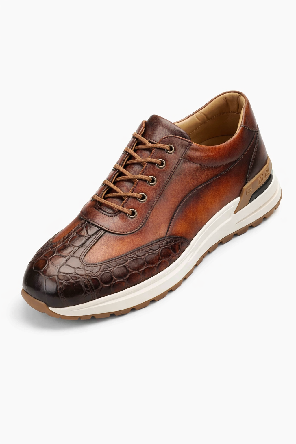 Croc Panel Hybrid Lace-Up Sneakers