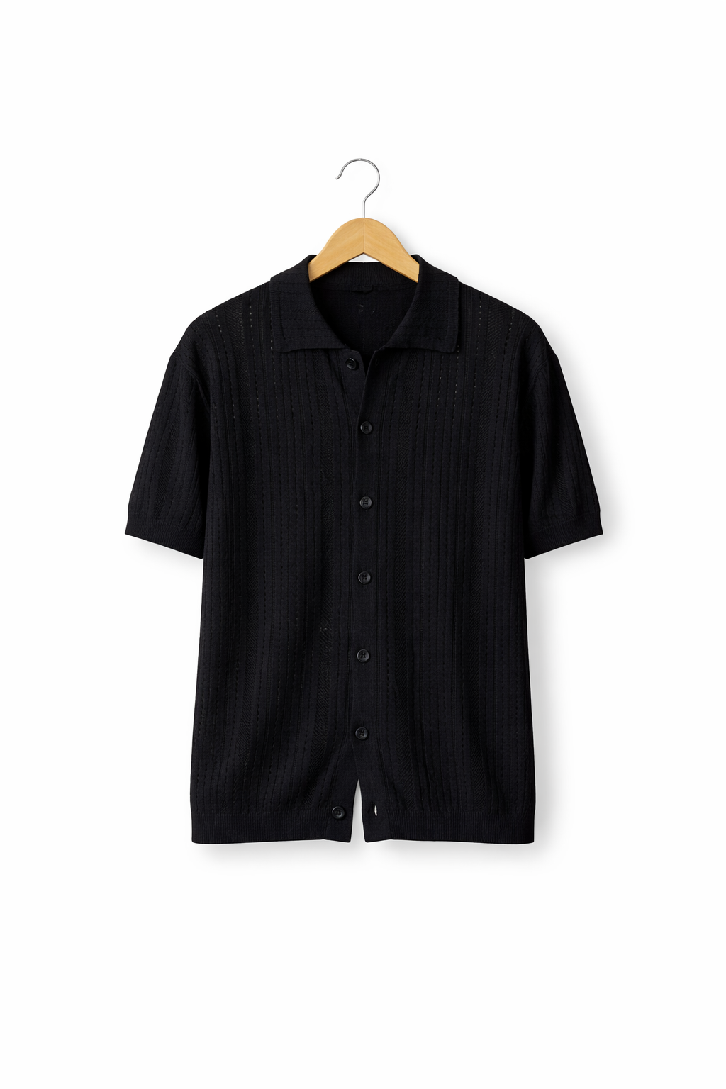 Ivory Strand Open-Knit Button Shirt
