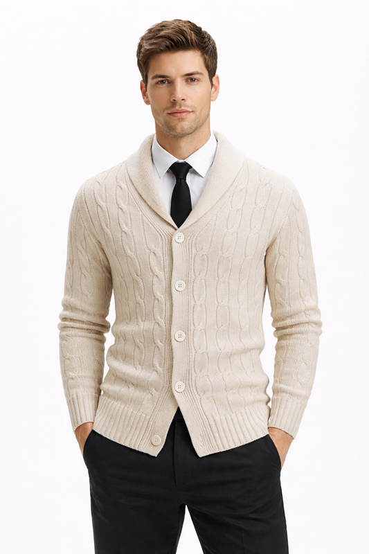 Men’s Cable Knit Button Cardigan