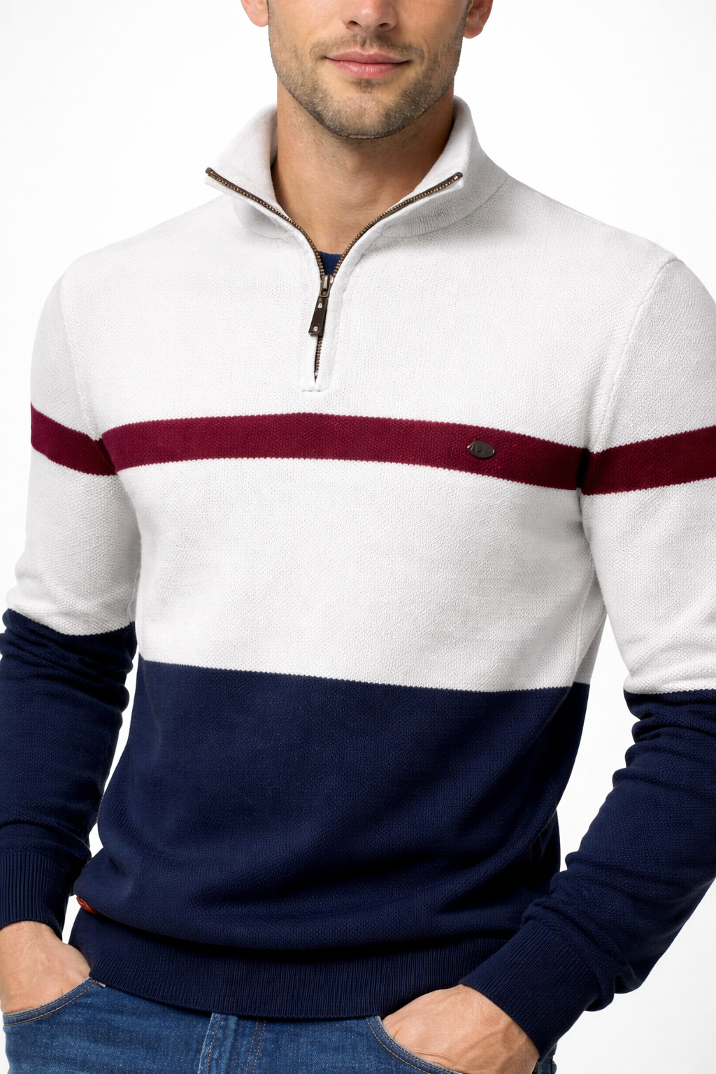 Men’s Colorblock Quarter Zip Knit Shirt