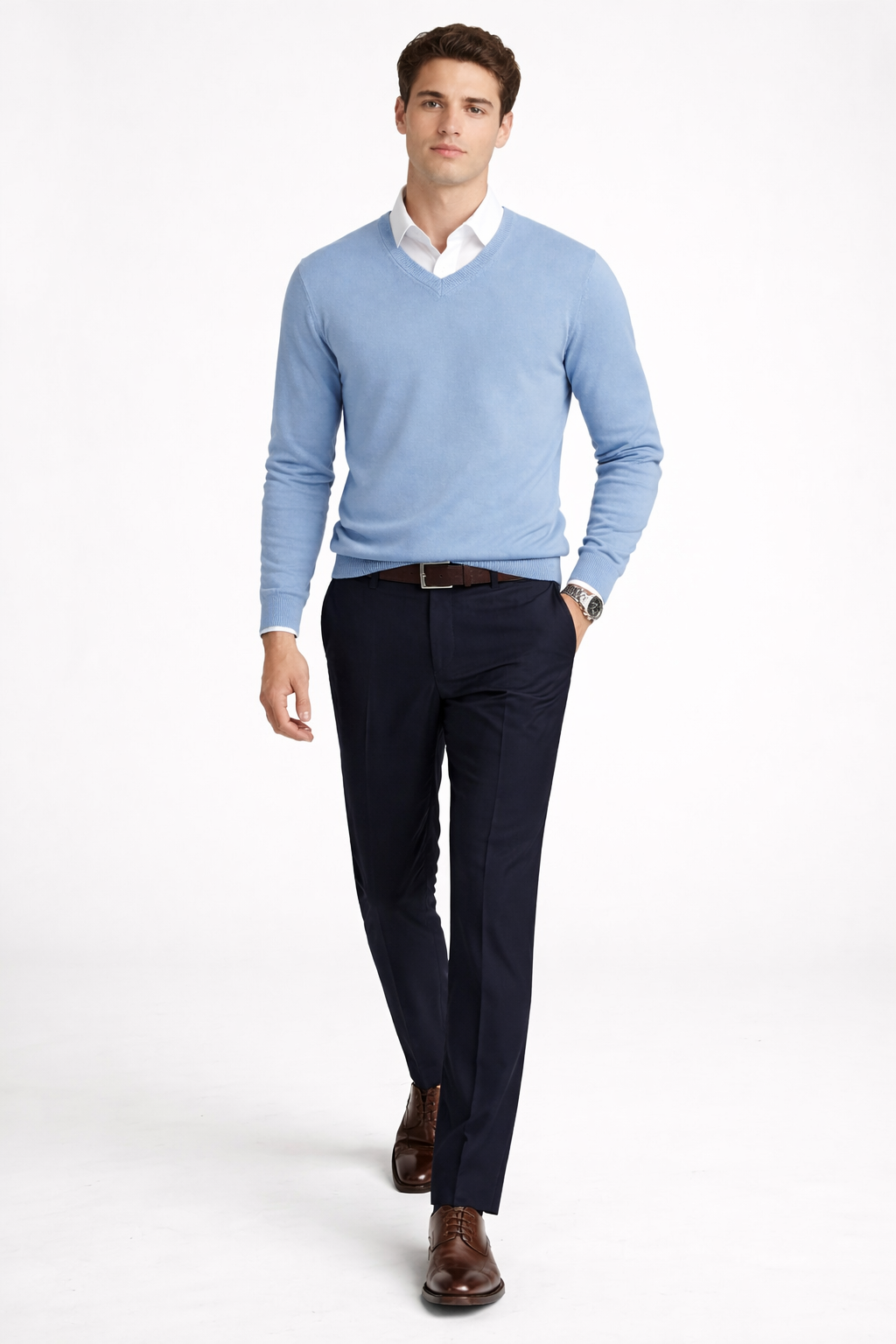 Men’s V-Neck Fine Knit Shirt