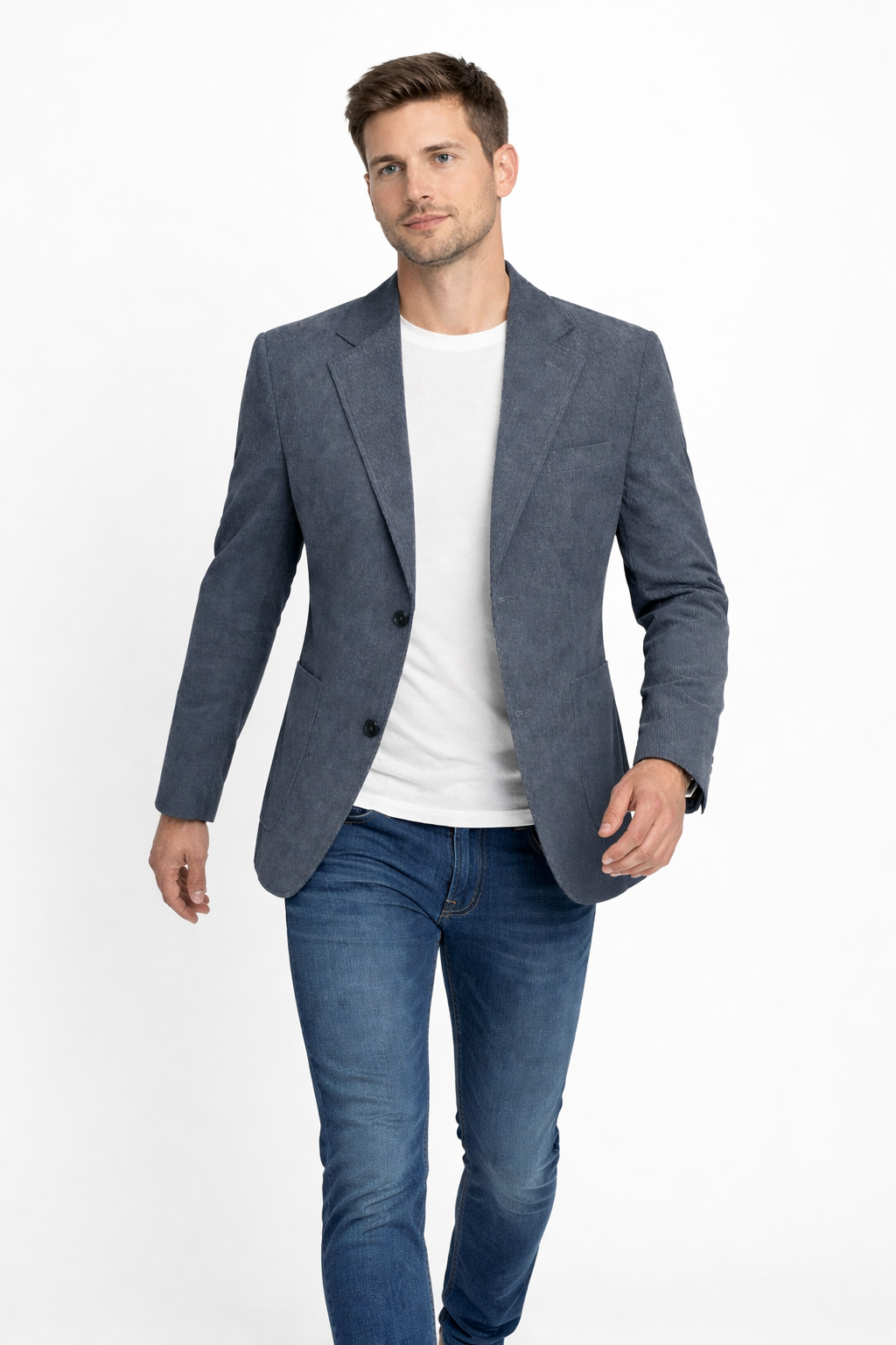 Men’s Double Button Structured Blazer Jacket