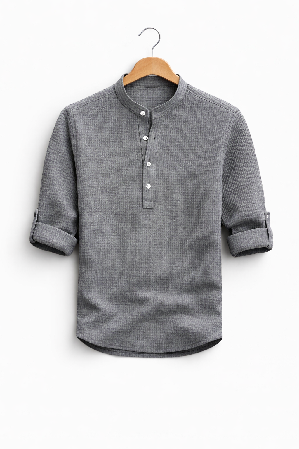 Marlow Textured Stand Collar Shirt