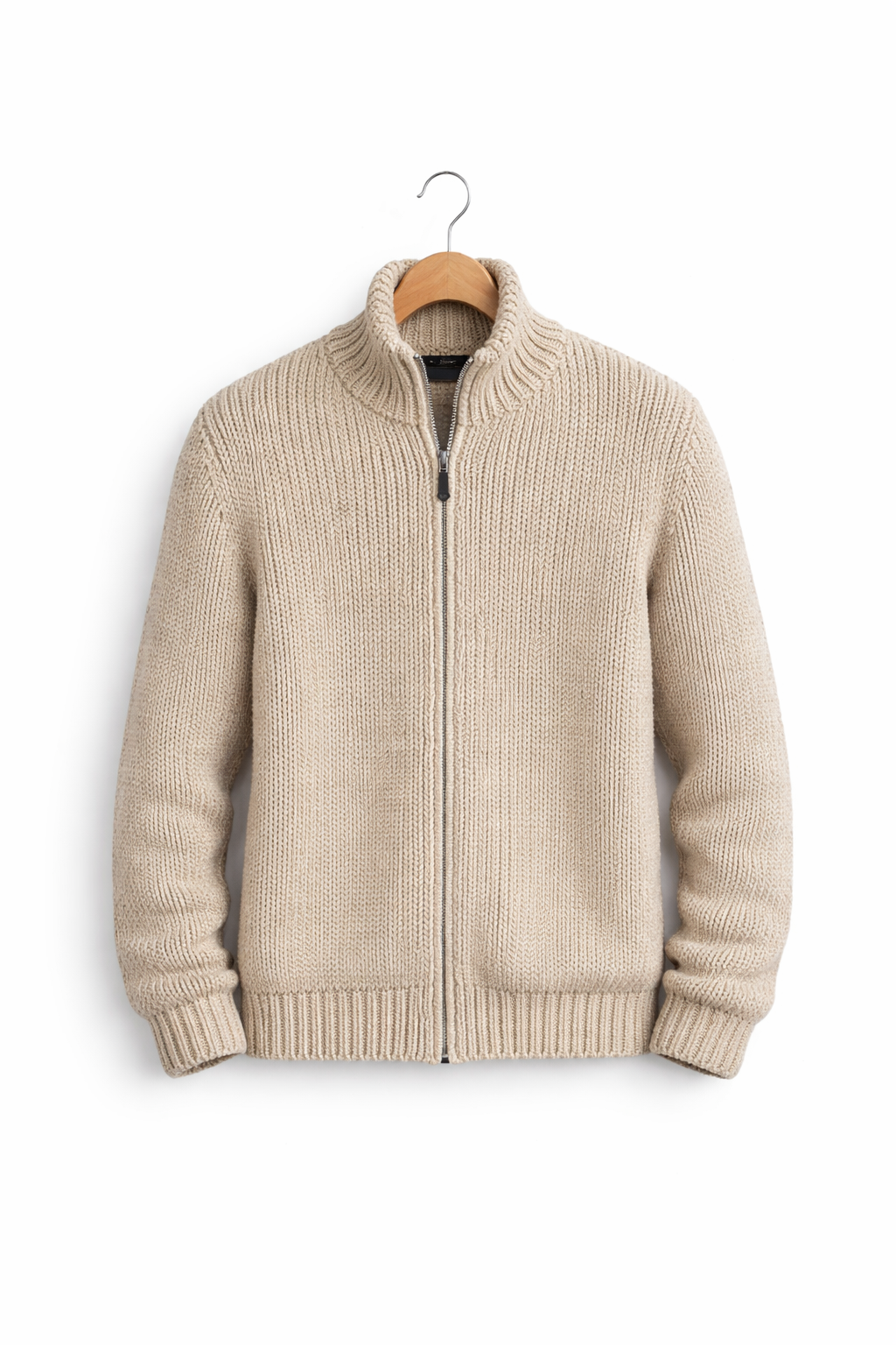 Ribbel gebreide vest met rits