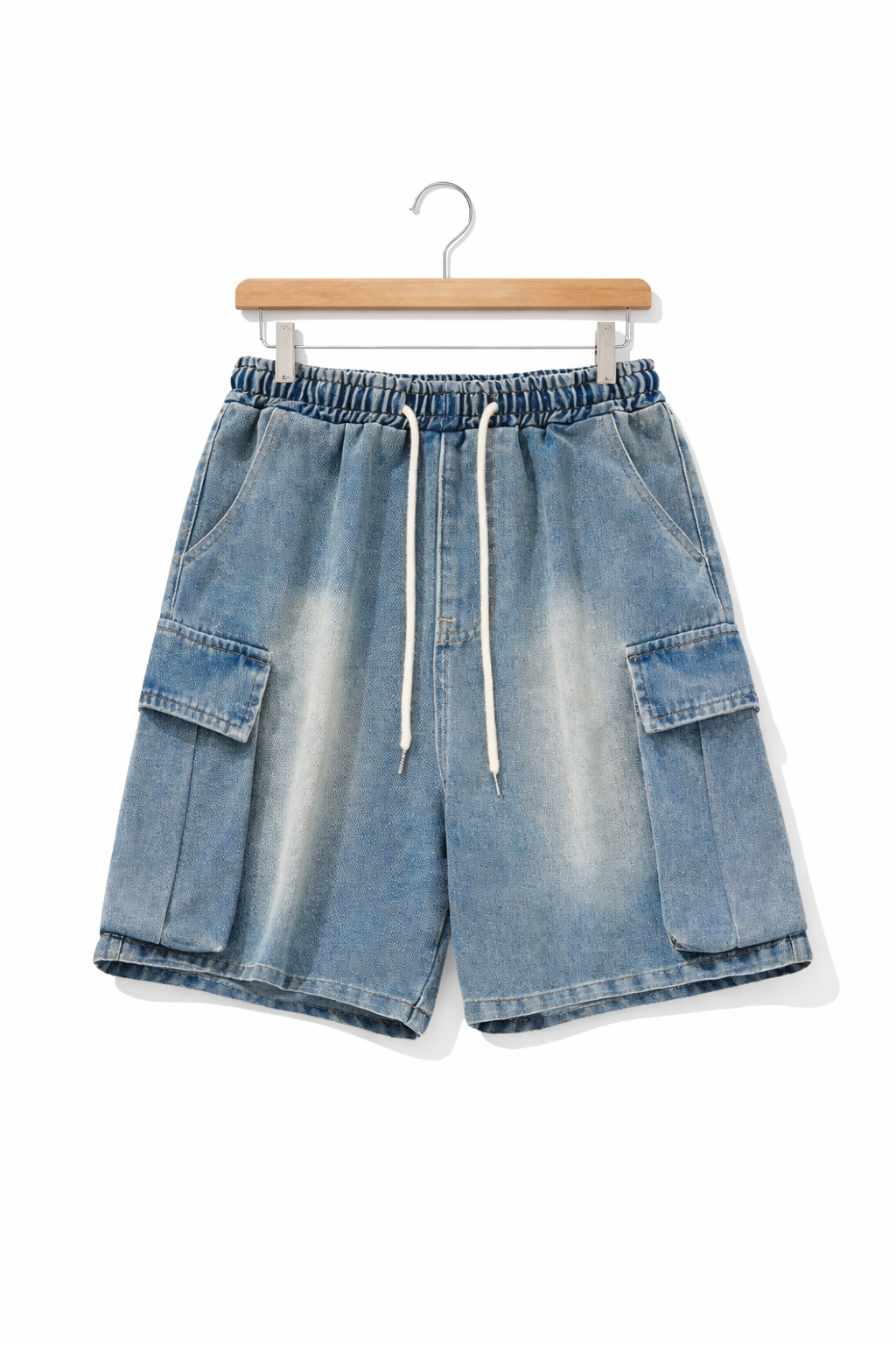 Utility Fade Cargo Denim Shorts