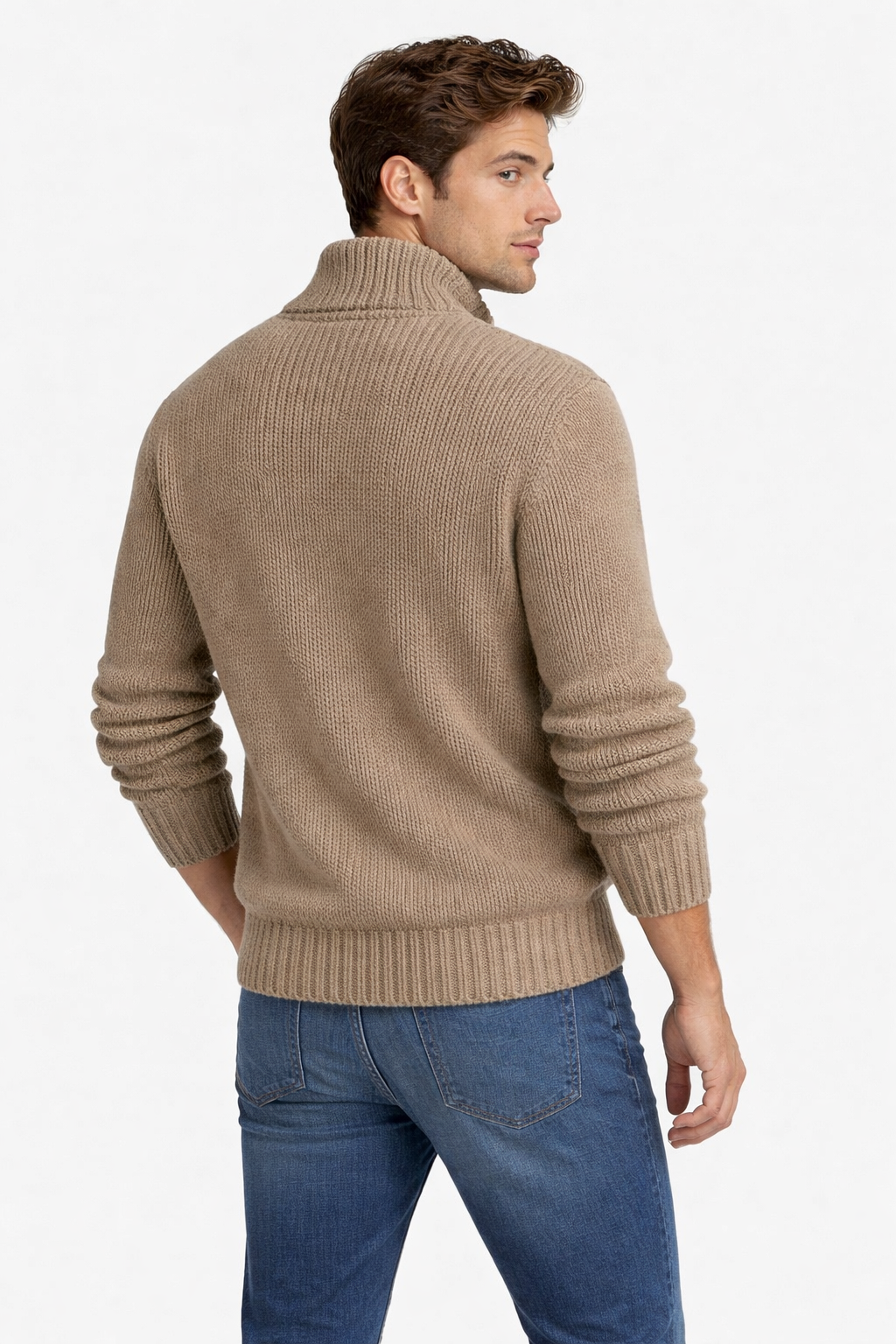 Ribbel gebreide vest met rits