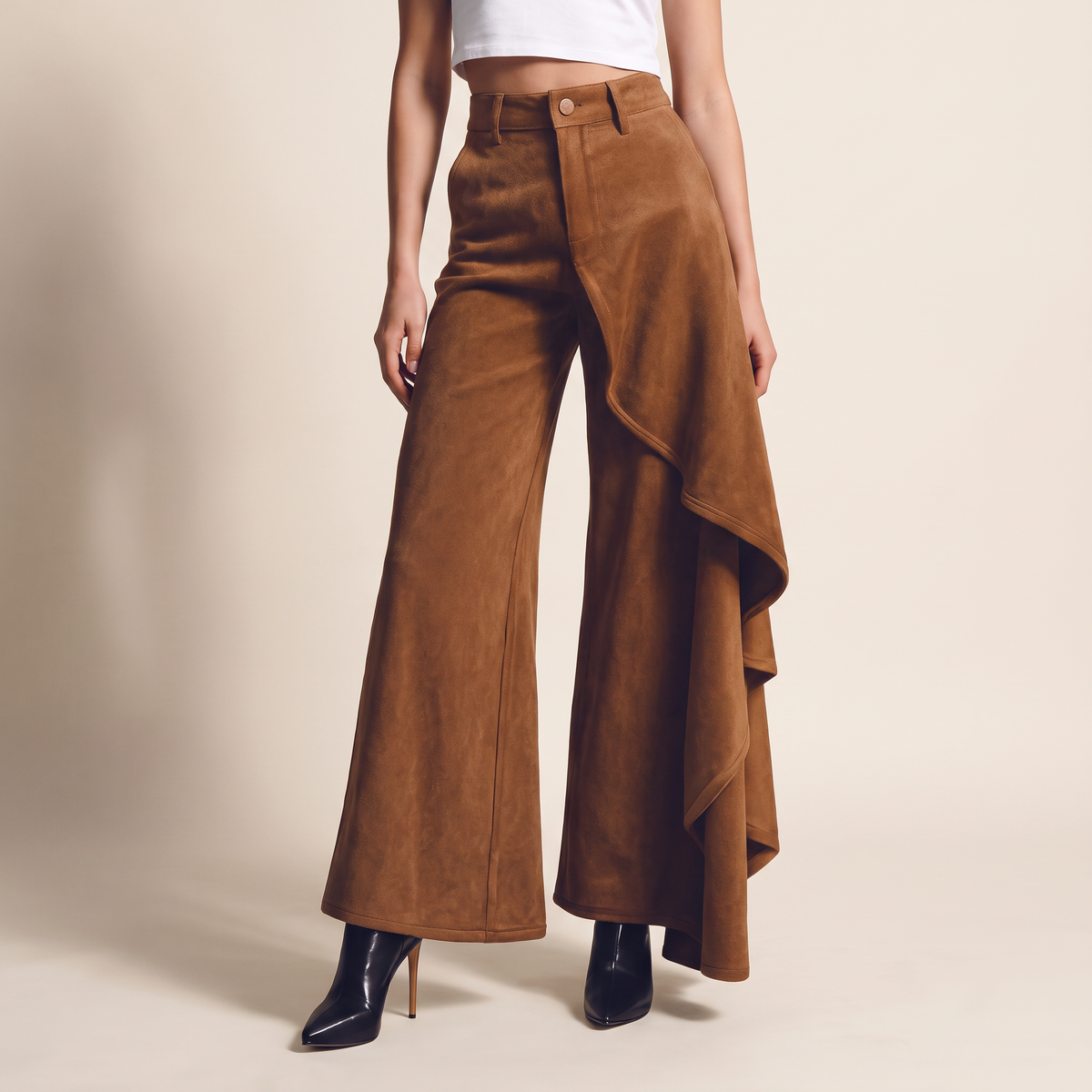 Ravessa wijde broek met gedrapeerd detail