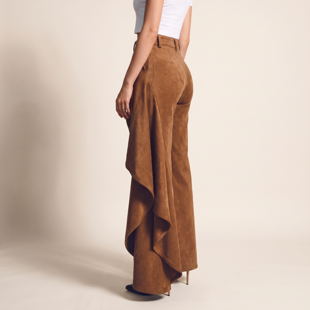 Ravessa wijde broek met gedrapeerd detail