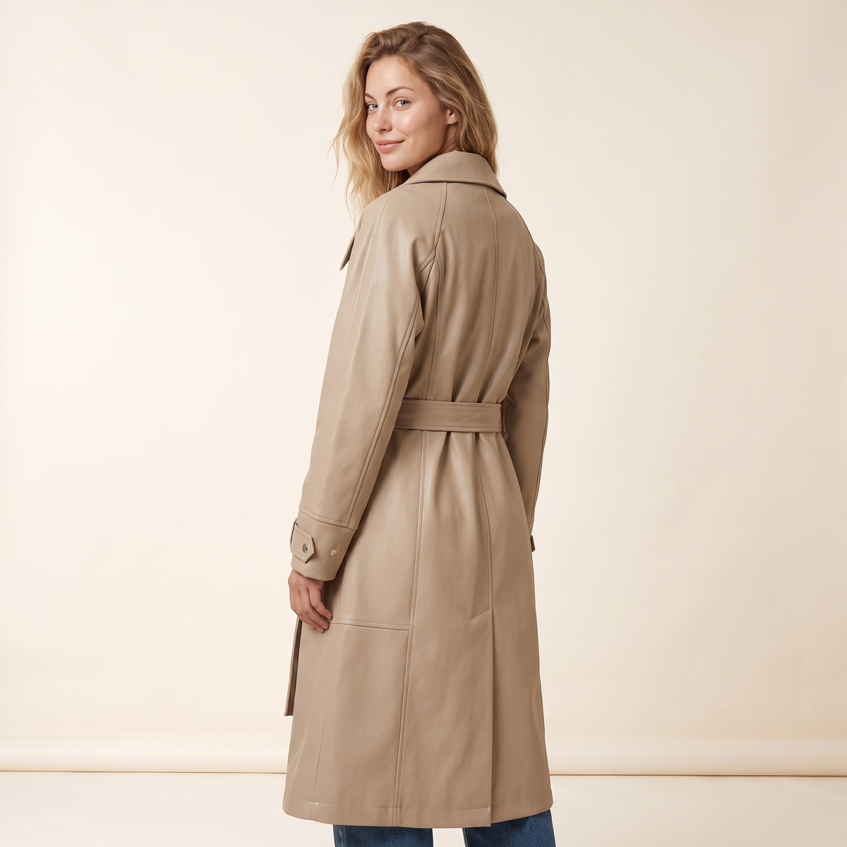 Rellina lange trenchcoat met ceintuur