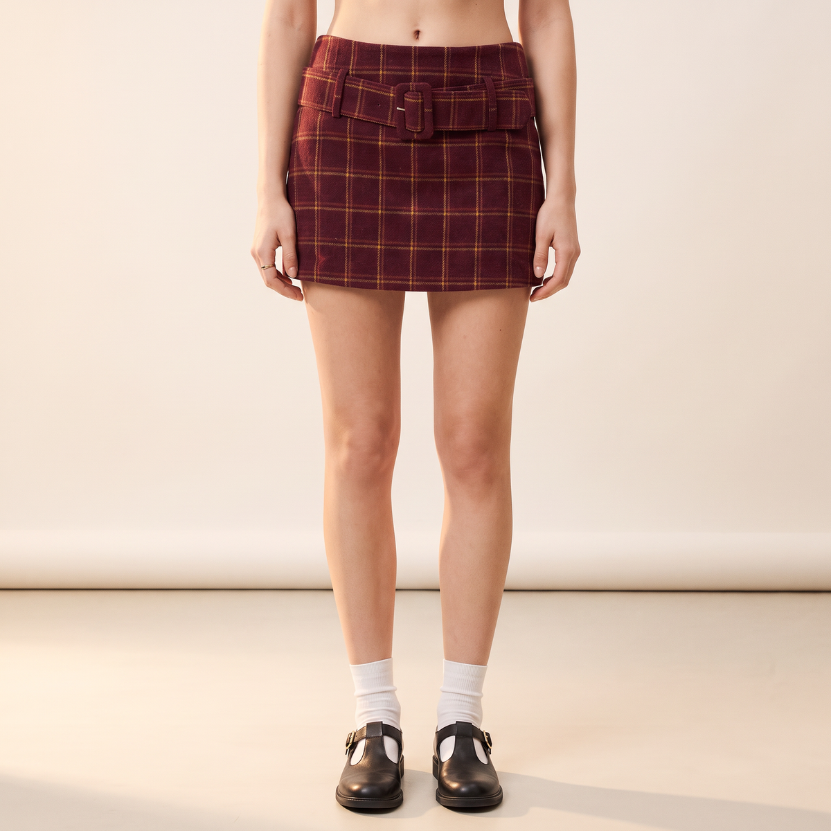 Rosvara rode geruite mini-rok