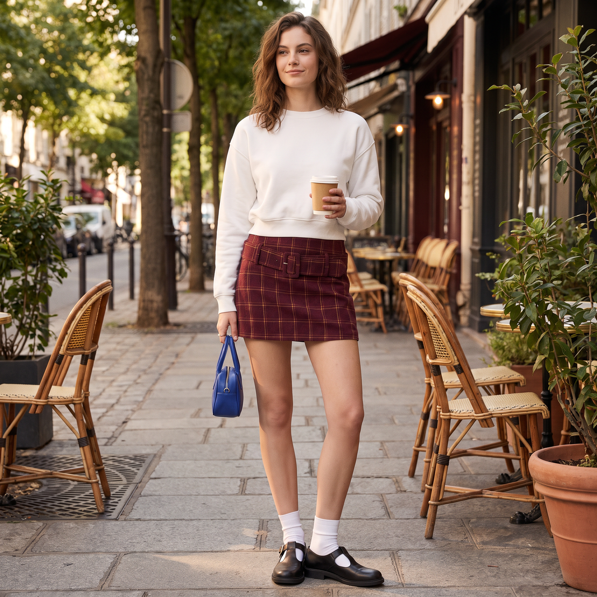 Rosvara rode geruite mini-rok