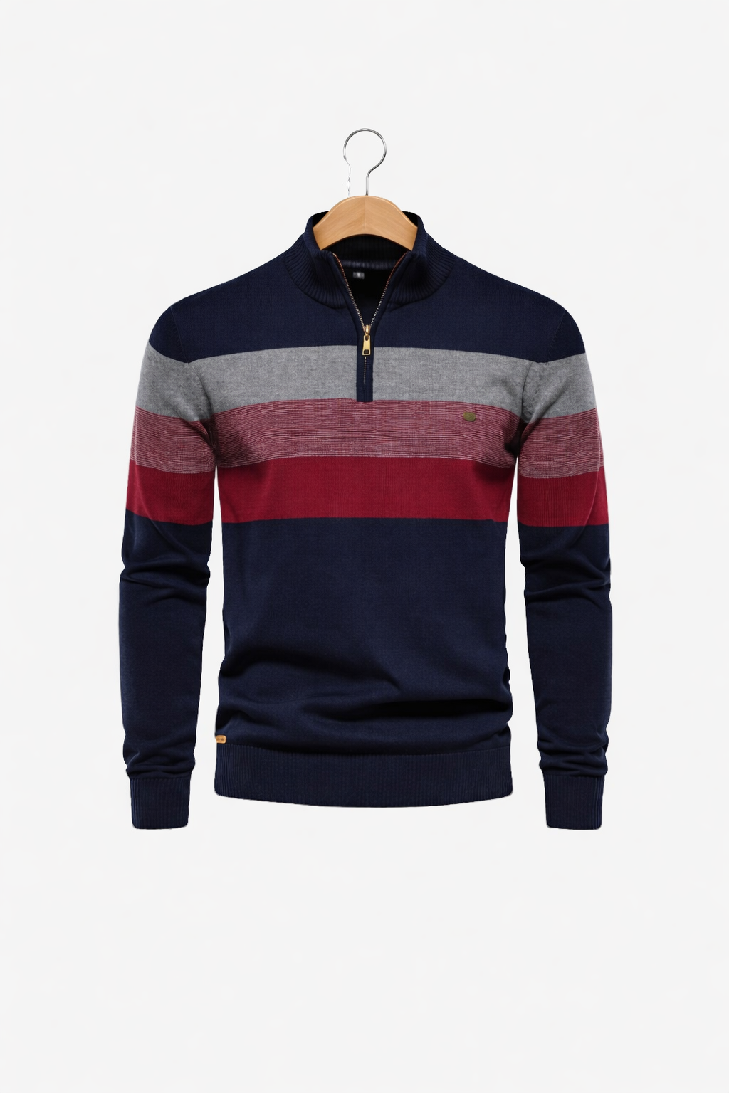 Men’s Striped Quarter Zip Knit Shirt