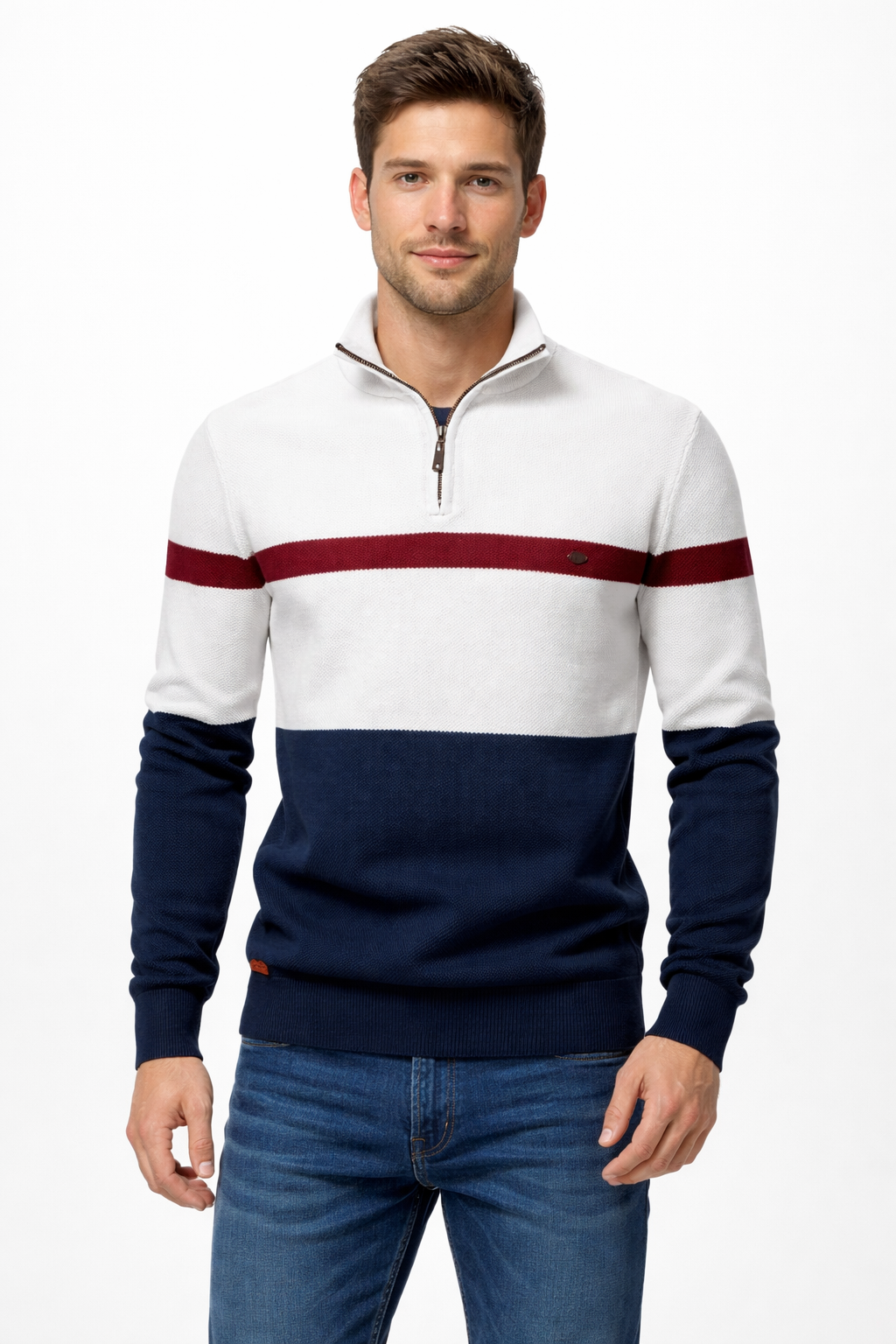 Men’s Colorblock Quarter Zip Knit Shirt